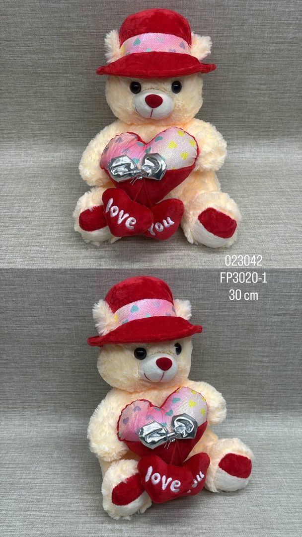 OSO PAVA CON CORAZON 30 CM