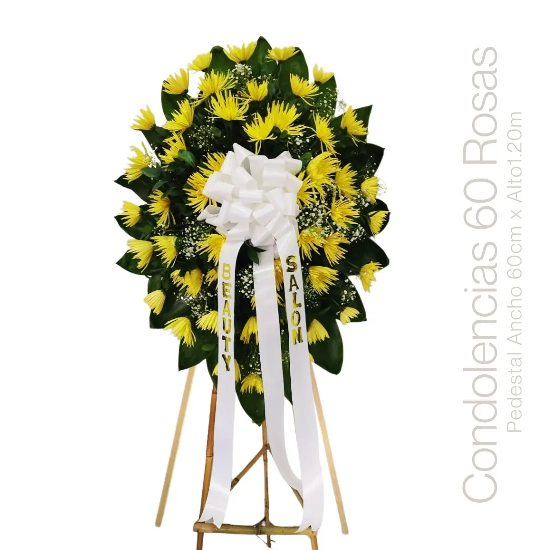 PEDESTAL CONDOLENCIAS 60 ROSAS
