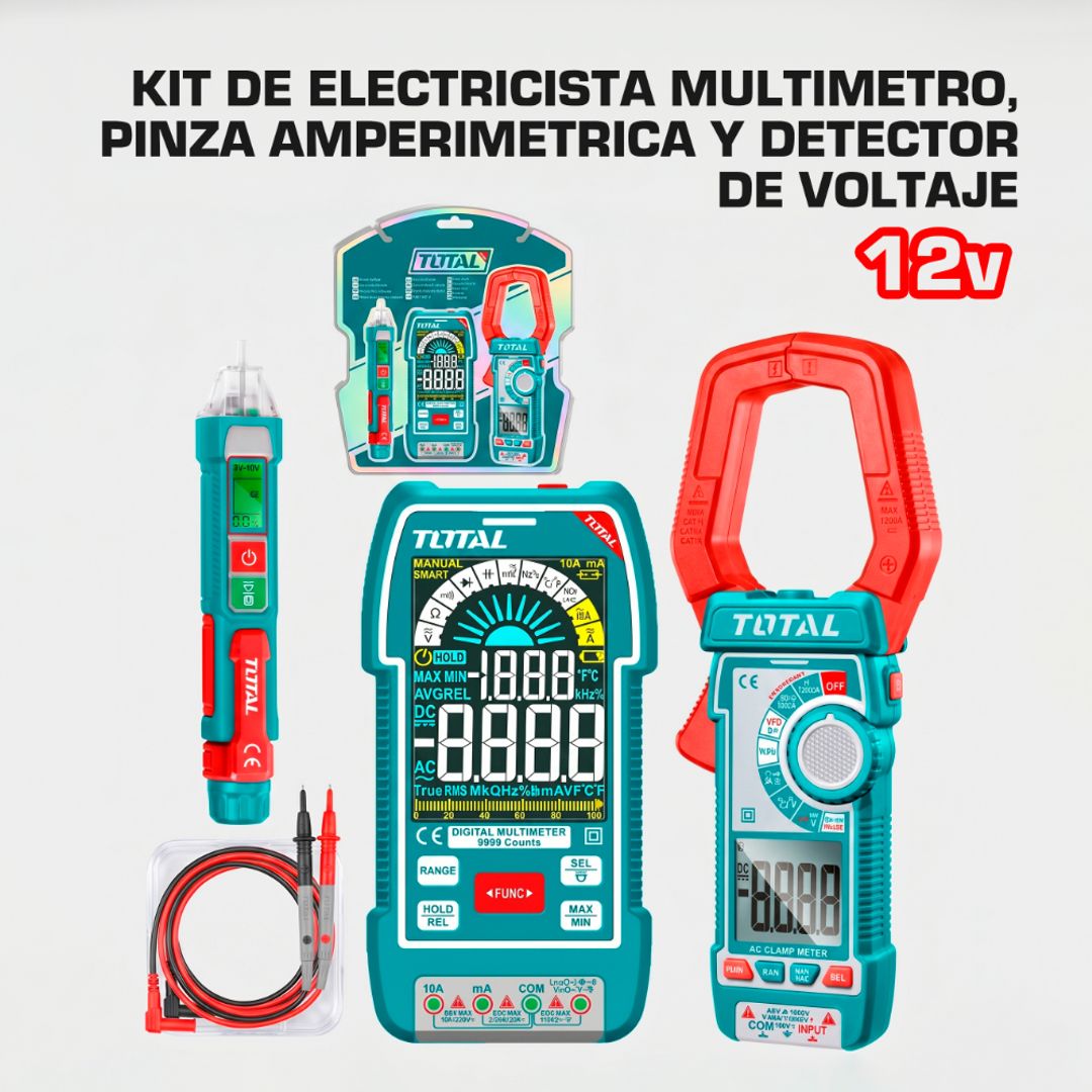 KIT DE ELECTRICISTA  MULTIMETRO, MULTIMETRO Y DETECTOR DE VOLTAJE