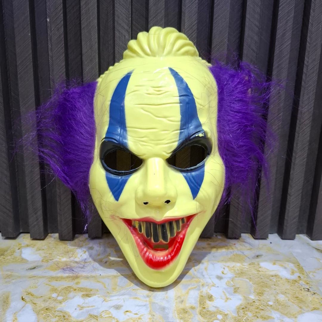 MÁSCARA PAYASO AMARILLO PLASTICO