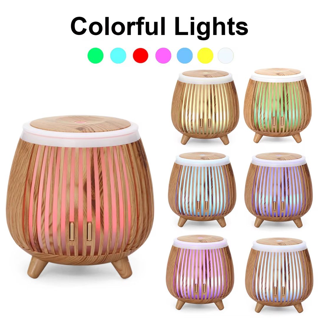 Humidificador led madera 