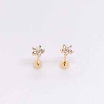 TOPO SEGURIDAD FLOR PERLA RODINADO - imagen 1