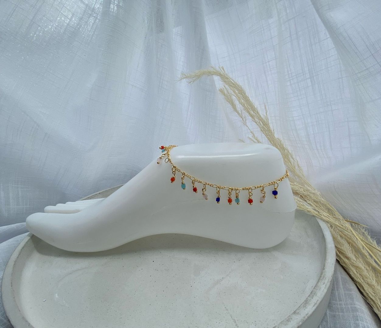 Tobillera, dorado, fantasía 