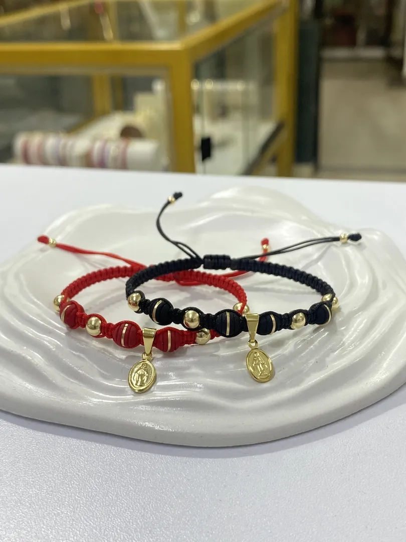 Par pulsera milagrosa neopreno 6mm y balín 5mm 