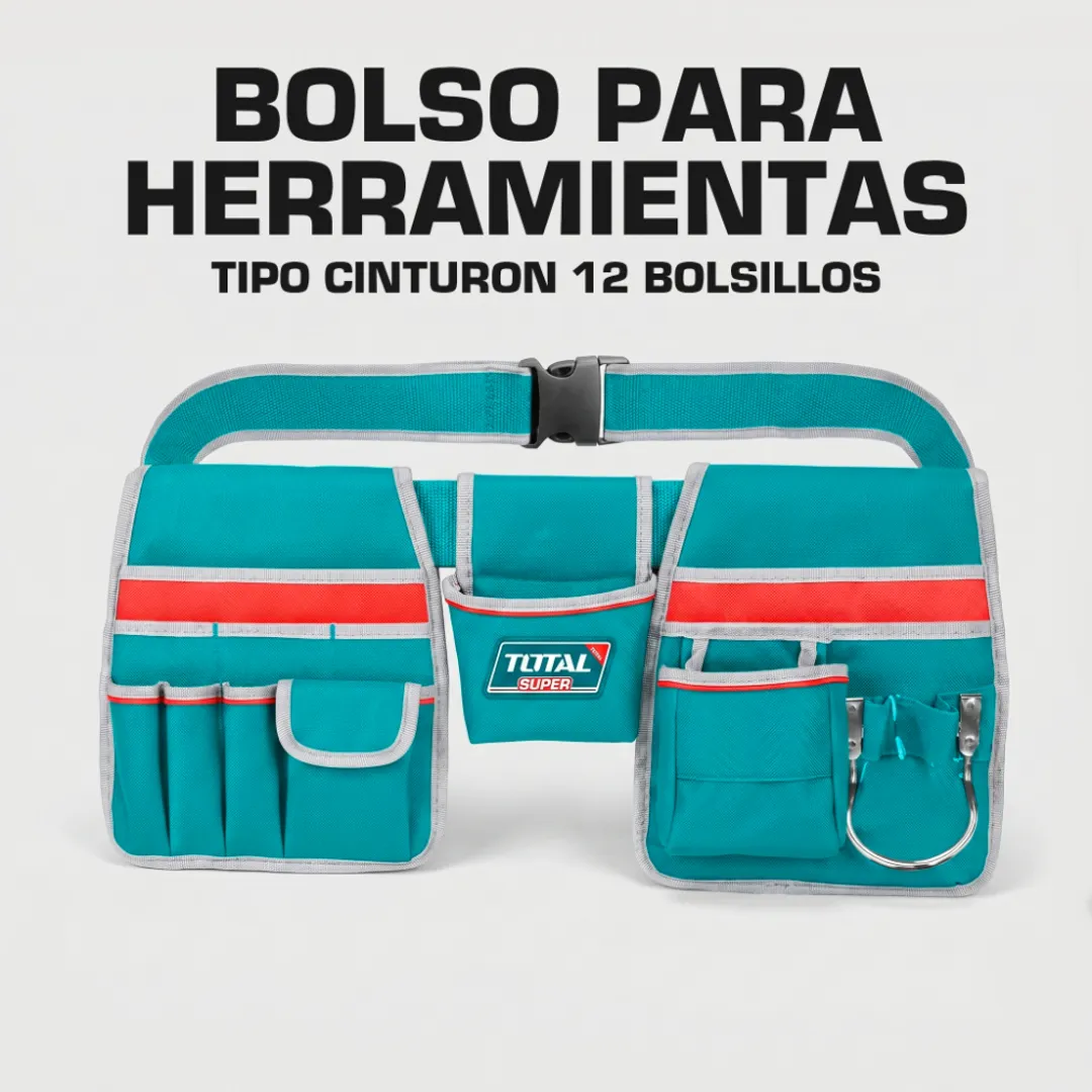 BOLSO PARA HERRAMIENTAS TIPO CINTURON 12 BOLSILLOS