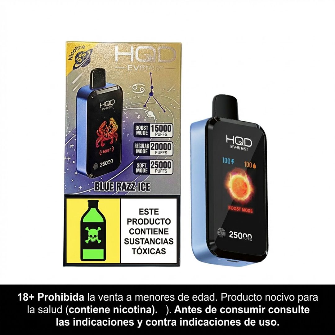 Hqd Everest Blue Razz Ice 25.000 Puffs