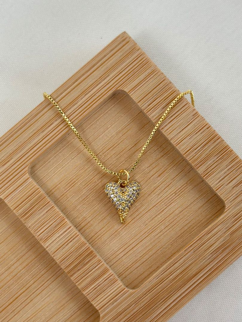 Cadena corazón circonias 