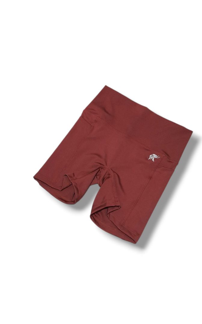  Short Hybrid ajustado con bolsillos laterales y sin costura delantera tiro alto Lycra