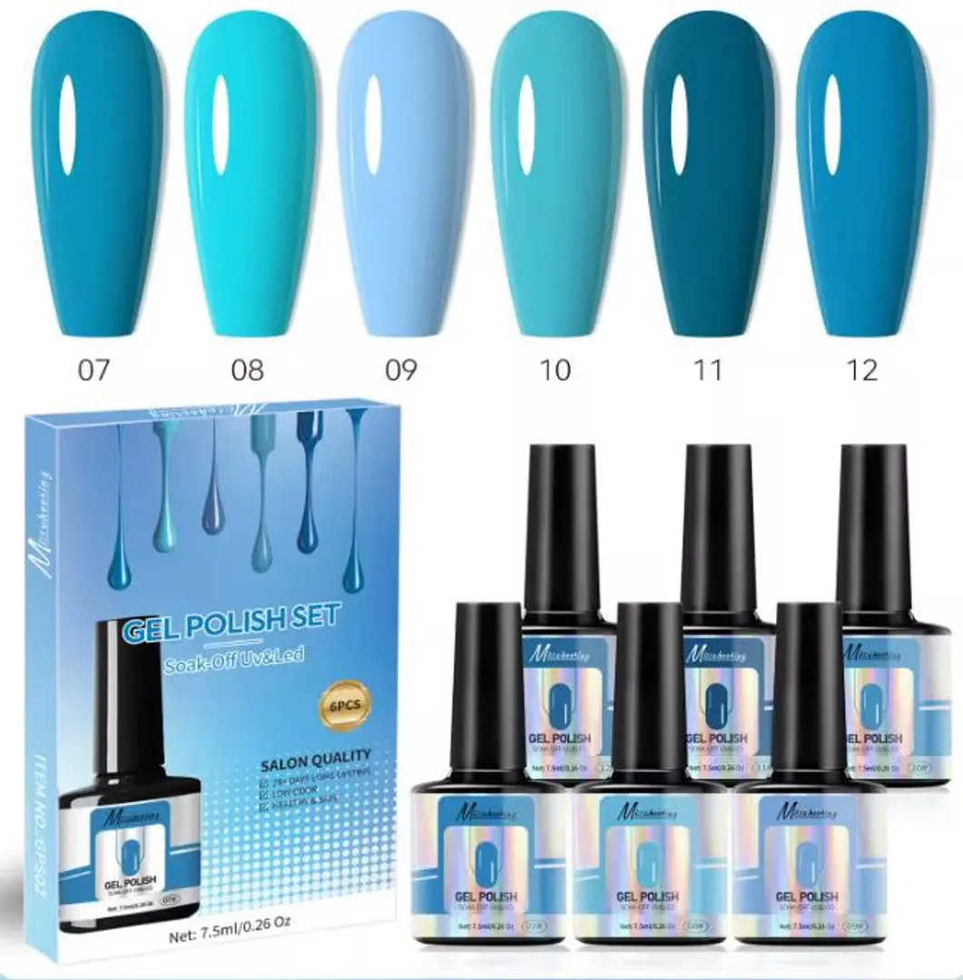 Set de 6 esmaltes semi permanentes