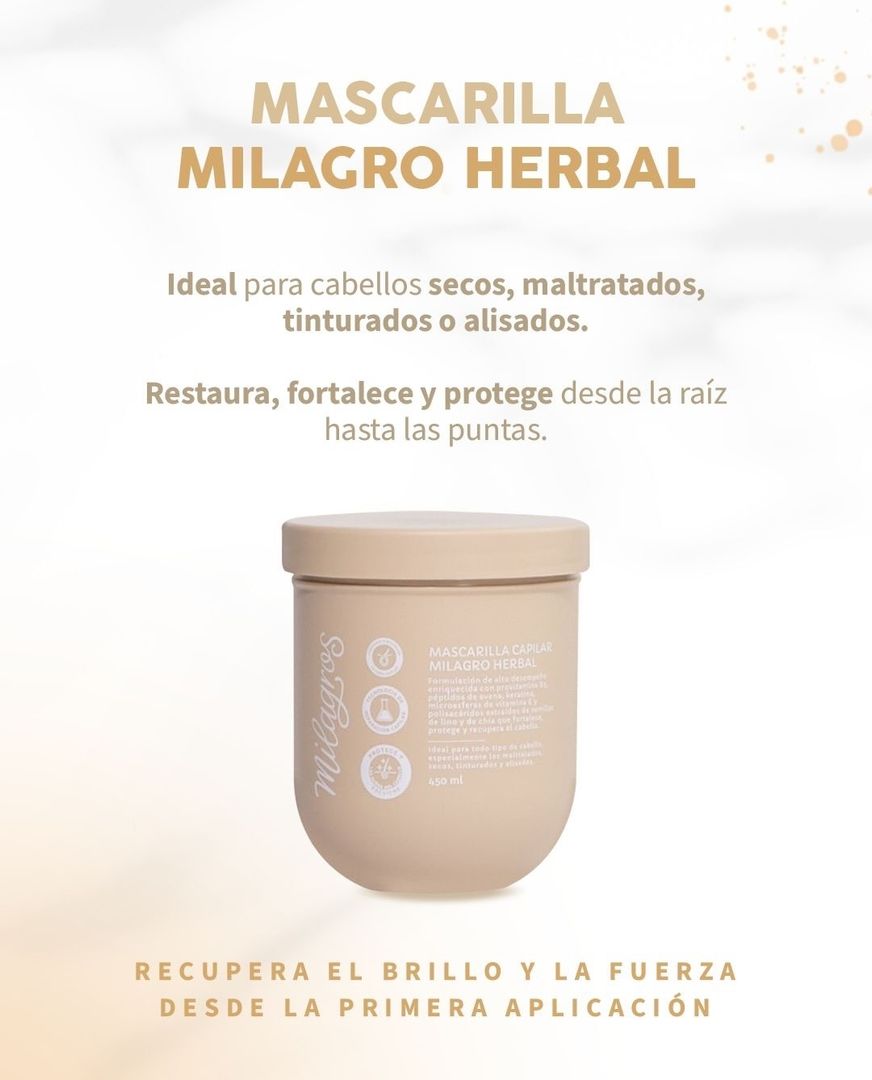 Mascarillas capilares Milagros