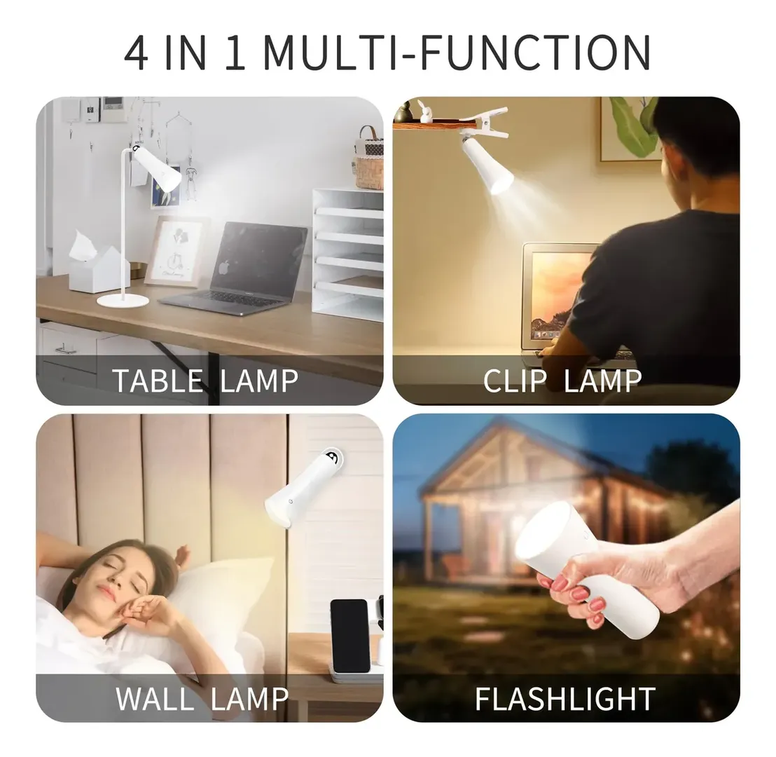 LAMPARA LUZ LED DE ESCRITORIO INALAMBRICA CUELLO FLEXIBLE