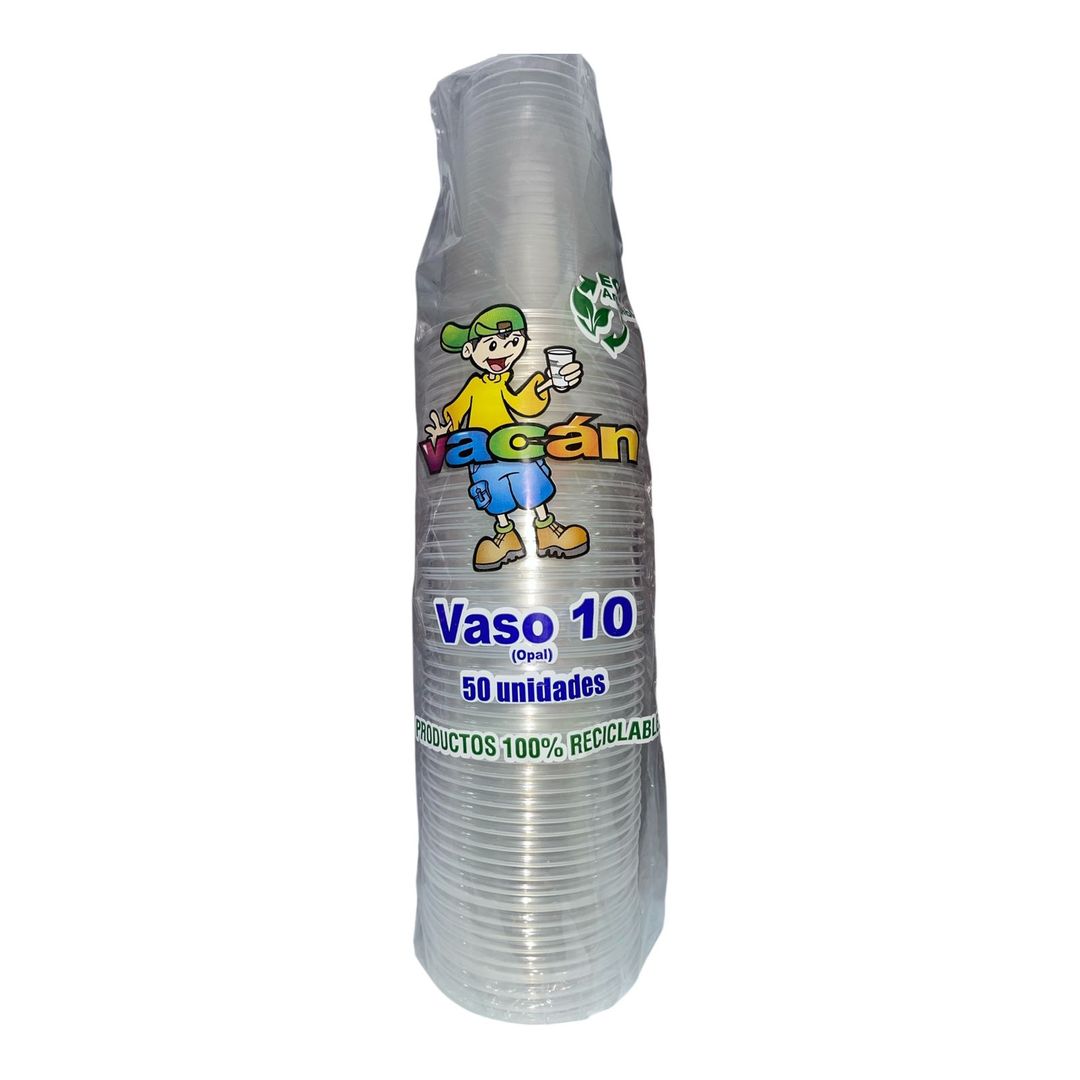       D. VASO VACAN PLASTICO 10 OZ