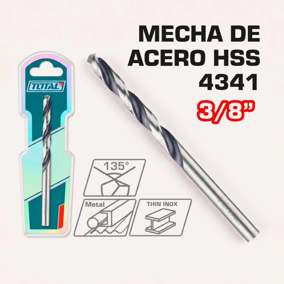 MECHA DE ACERO HSS 4341 3/8"