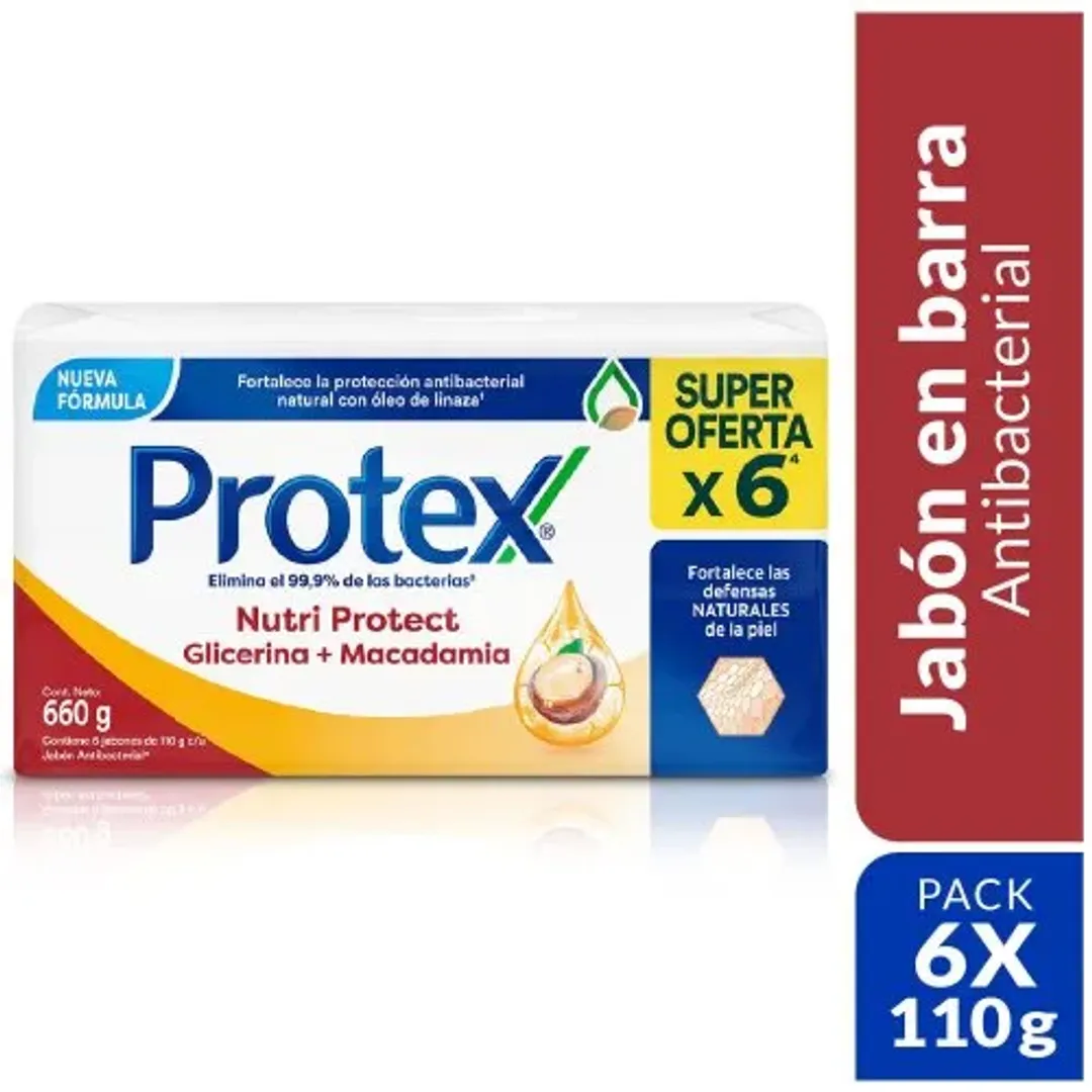JABON PROTEX MACADAMIA X 110 GR PAQ X 6 UND