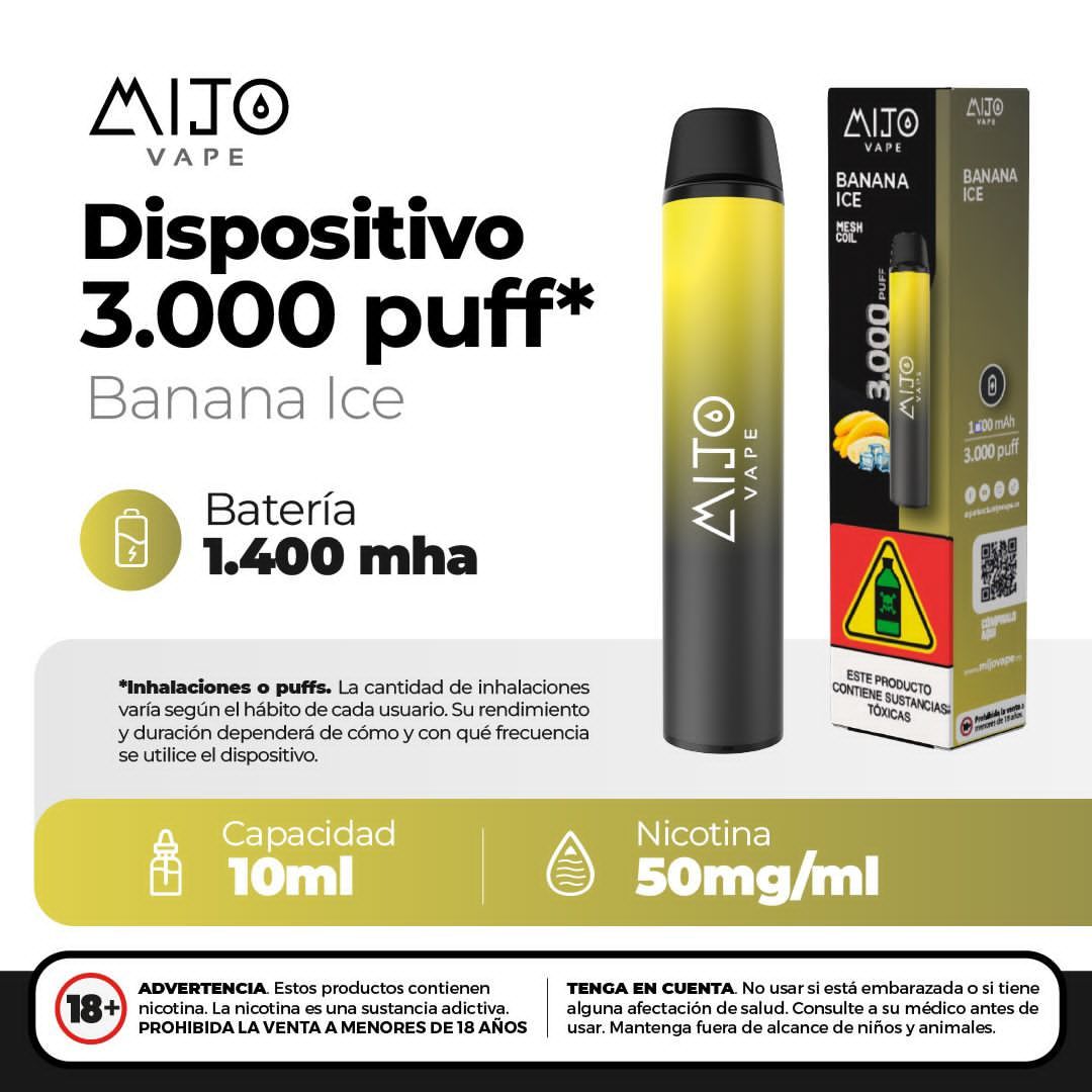 Mijo Banano Ice 3.000 Puffs