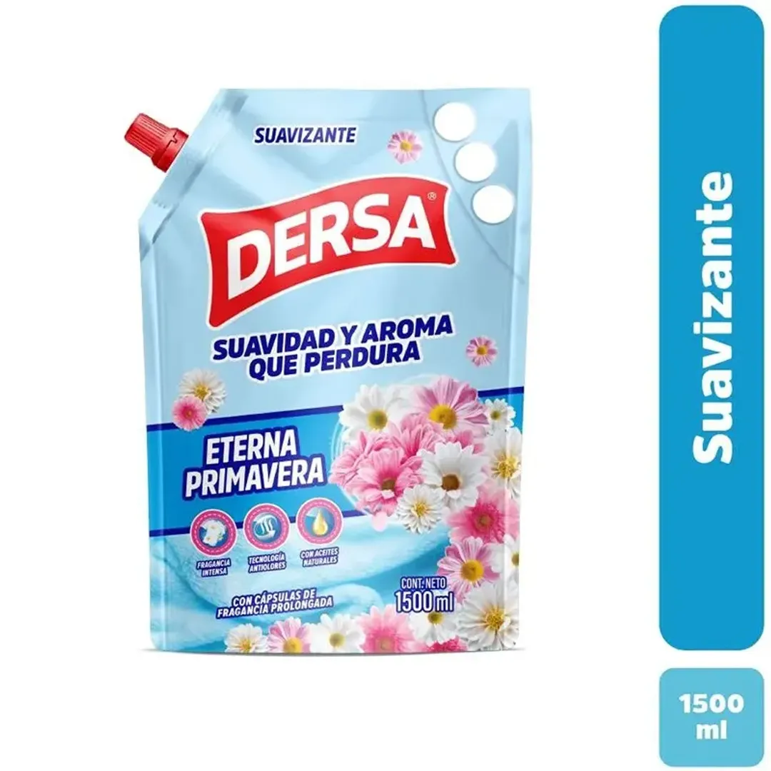 SUAVIZANTE DERSA PRIMAVERA X 1.5 LITROS DOY PACK