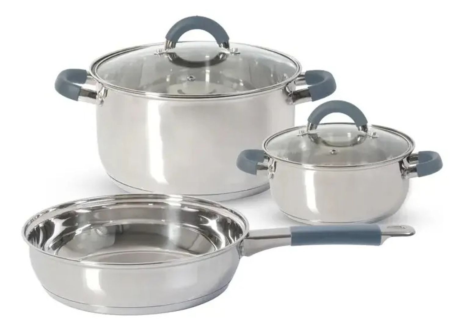 BATERÍA DE OLLAS HOME ELEMENTS ACERO INOXIDABLE 5 PIEZAS