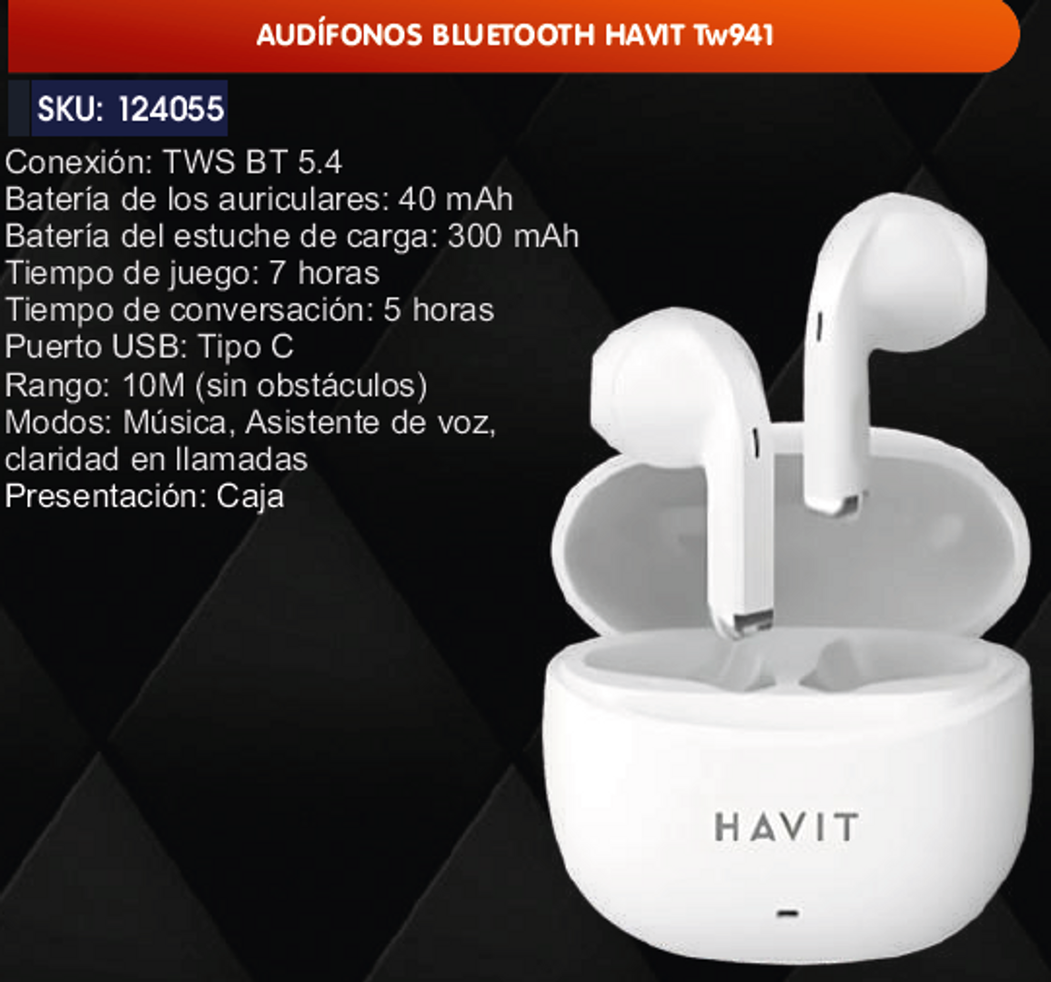 AUDÍFONOS BLUETOOTH HAVIT Tw941