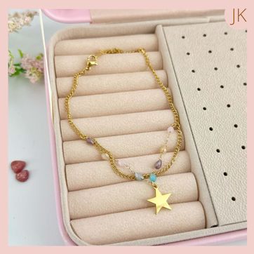 Imagen del producto Tobillera Piedras Estrellas 