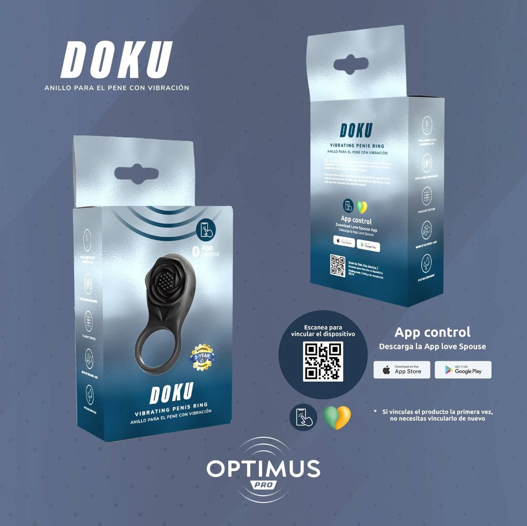 ANILLO VIBRADOR RECARGABLE DOKU