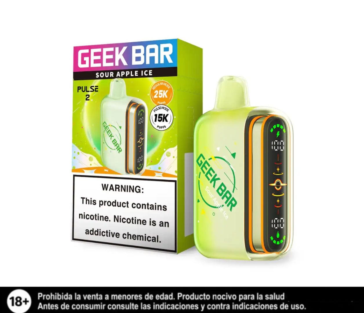 Geek Bar Pulse 2 Sour Apple Ice 25.000 Puffs