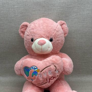 Imagen del producto OSO PATAS LARGAS ROSA CON CORAZÓN 1 M