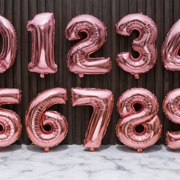 Imagen del producto GLOBO FOIL 16” NUMERO ORO ROSA