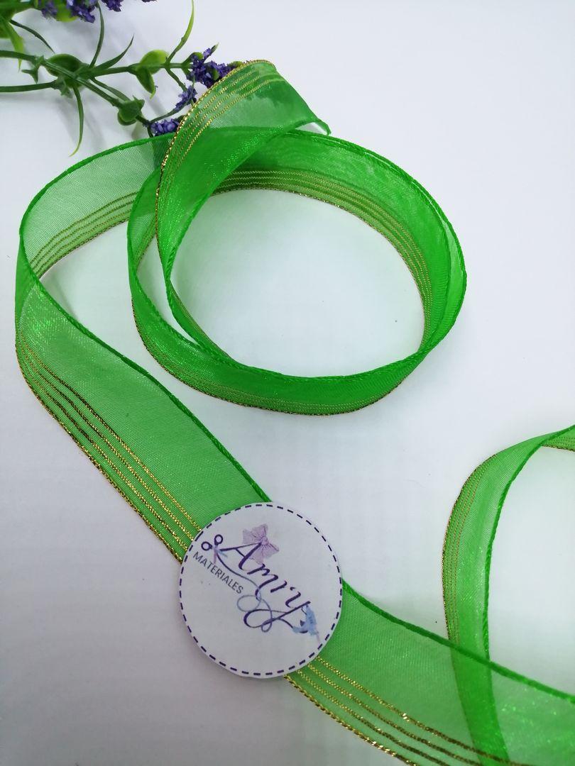 Organza 2cm con Dorado