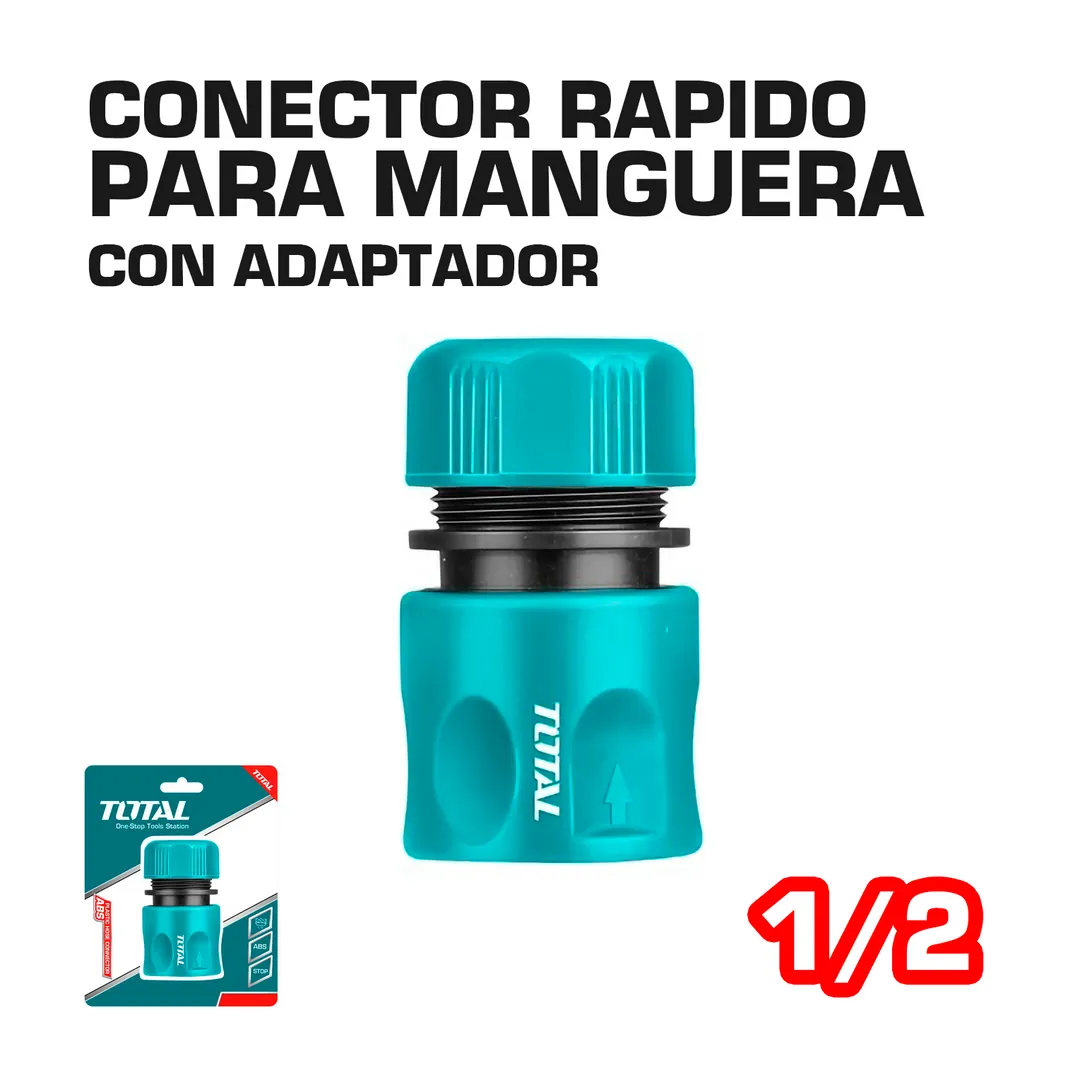 CONECTOR RAPIDO PARA MANGUERA CON ADAPTADOR DE 1/2"
