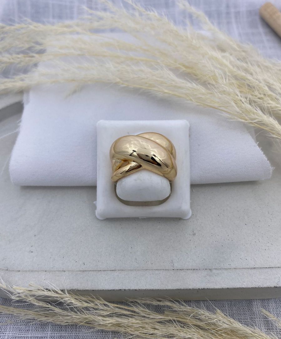 Anillo chuncky, oro rosa, covergold 