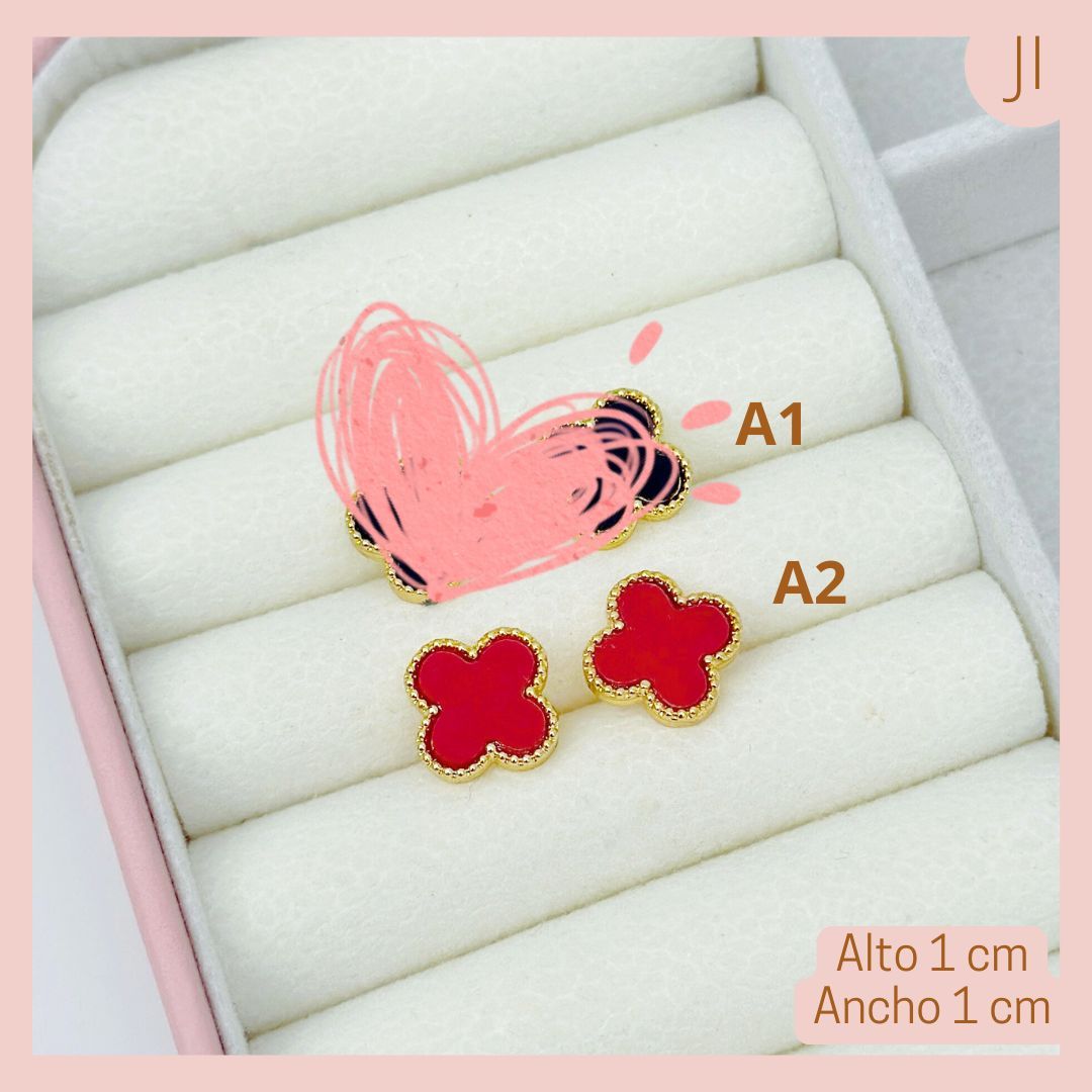  Aretes Topo Trébol Rodio