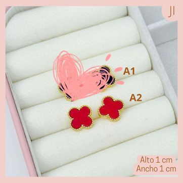 Imagen del producto  Aretes Topo Trébol Rodio