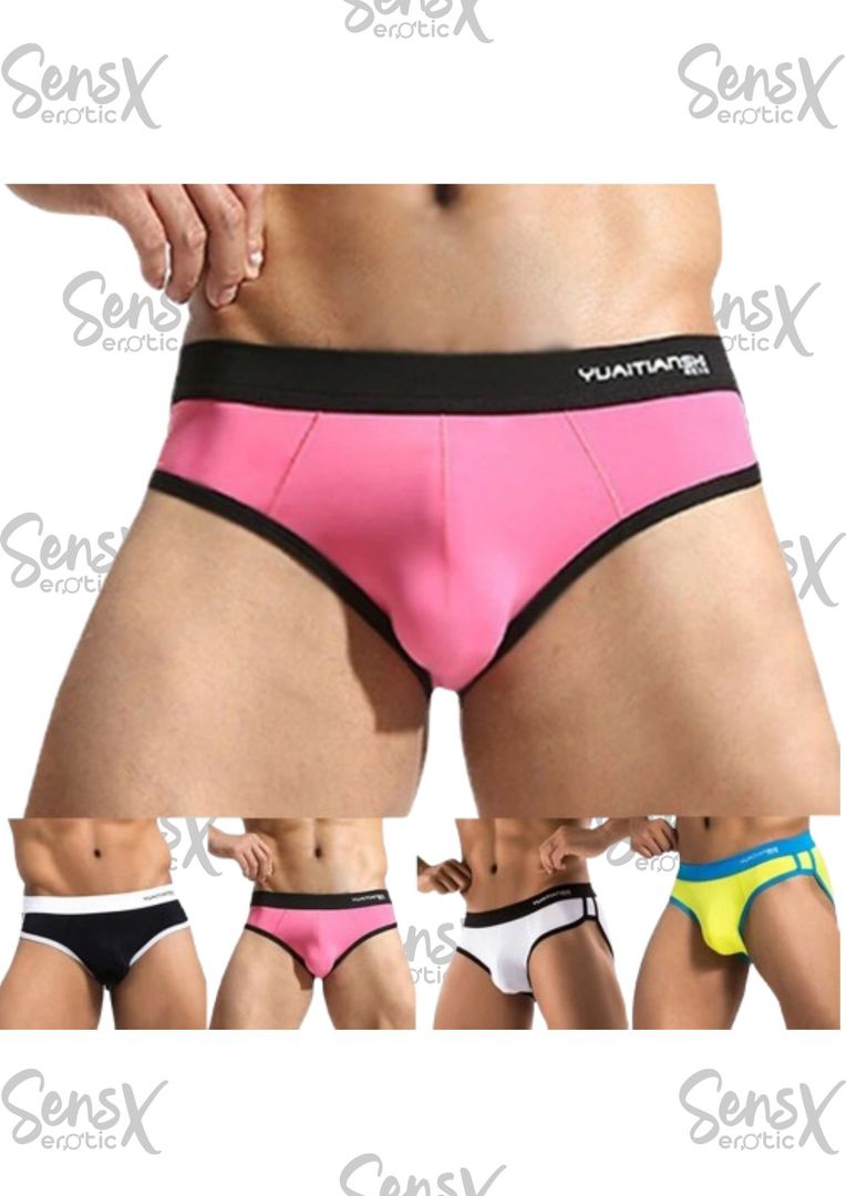 Ropa interior elástica transpirable calzoncillos cintura baja a juego con colores-