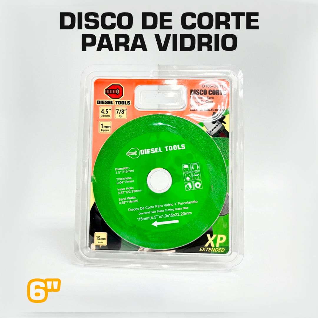 DISCO DE CORTE PARA VIDRIO 6" 7/8 25MM 