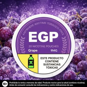 Imagen del producto Egp Refreshing Grape 9mg - Parches De Nicotina, Nicotine Pouches