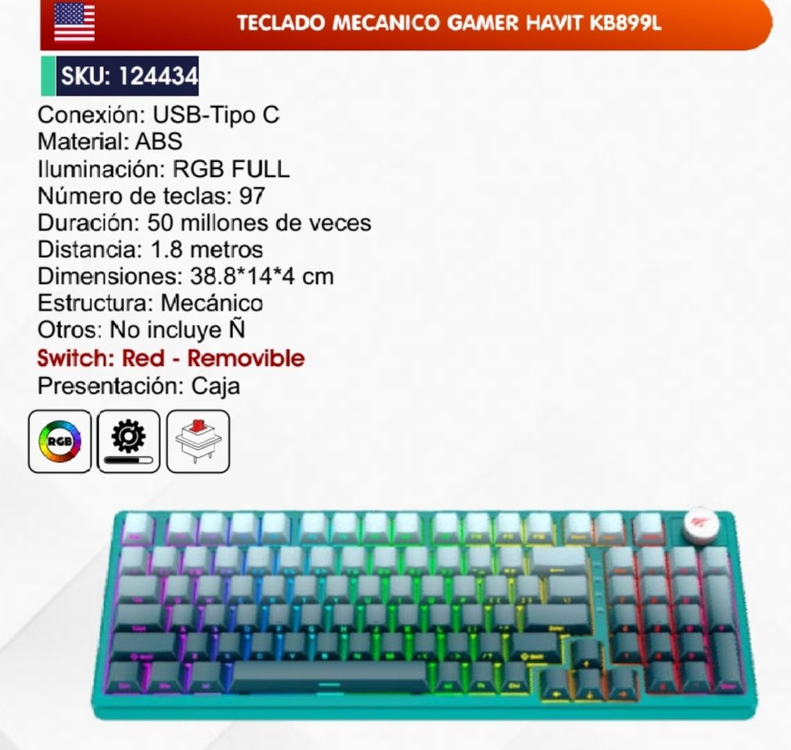 TECLADO MECÁNICO GAMER HAVIT 