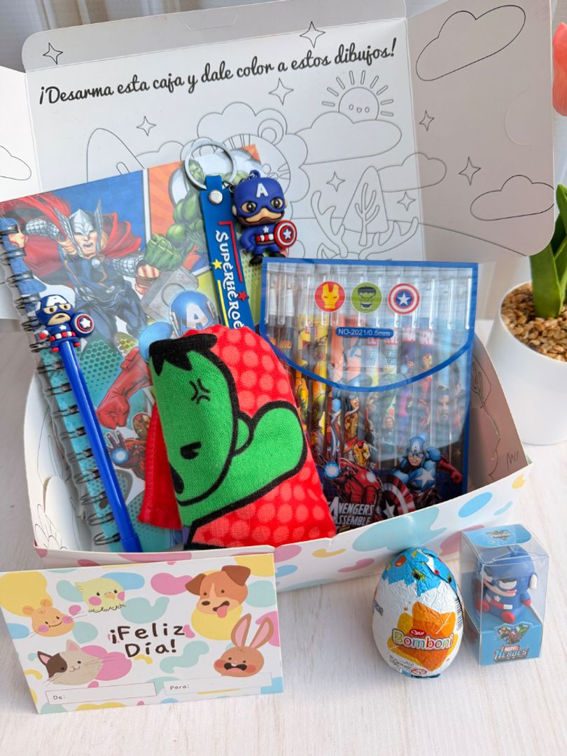 Cajita día del niño superhéroes 