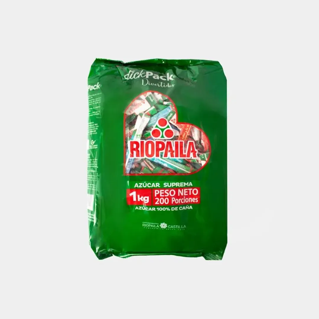 AZUCAR RIOPAILA BLANCA STICK PAQ X 200 UND - PACA X 10 PAQ