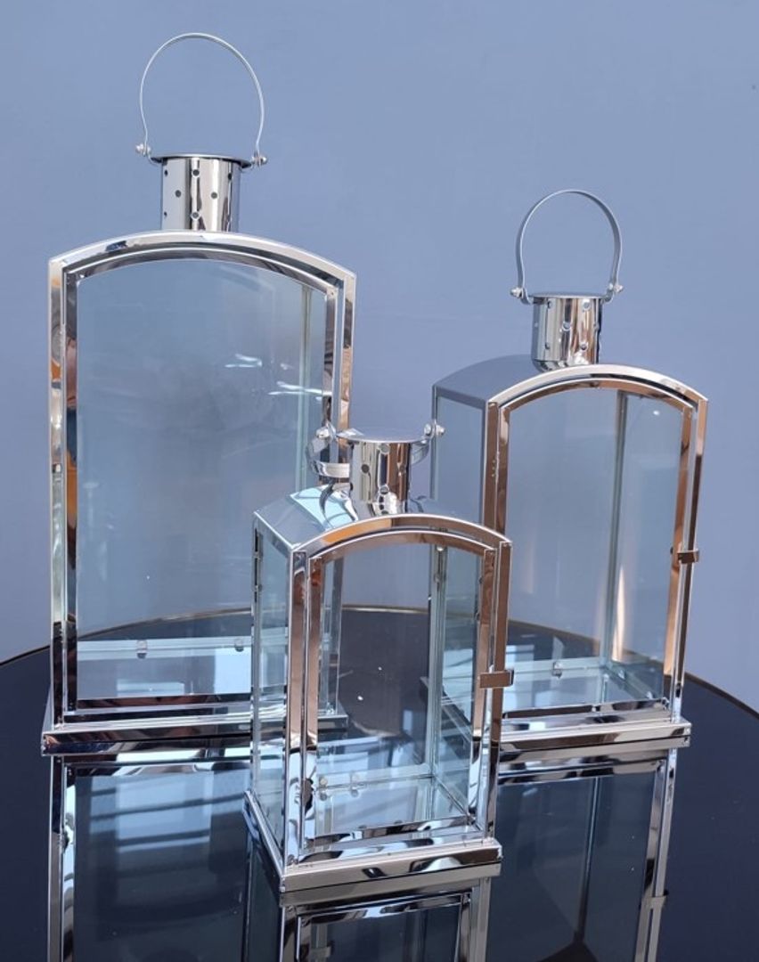 Set x3 Faroles Plateados