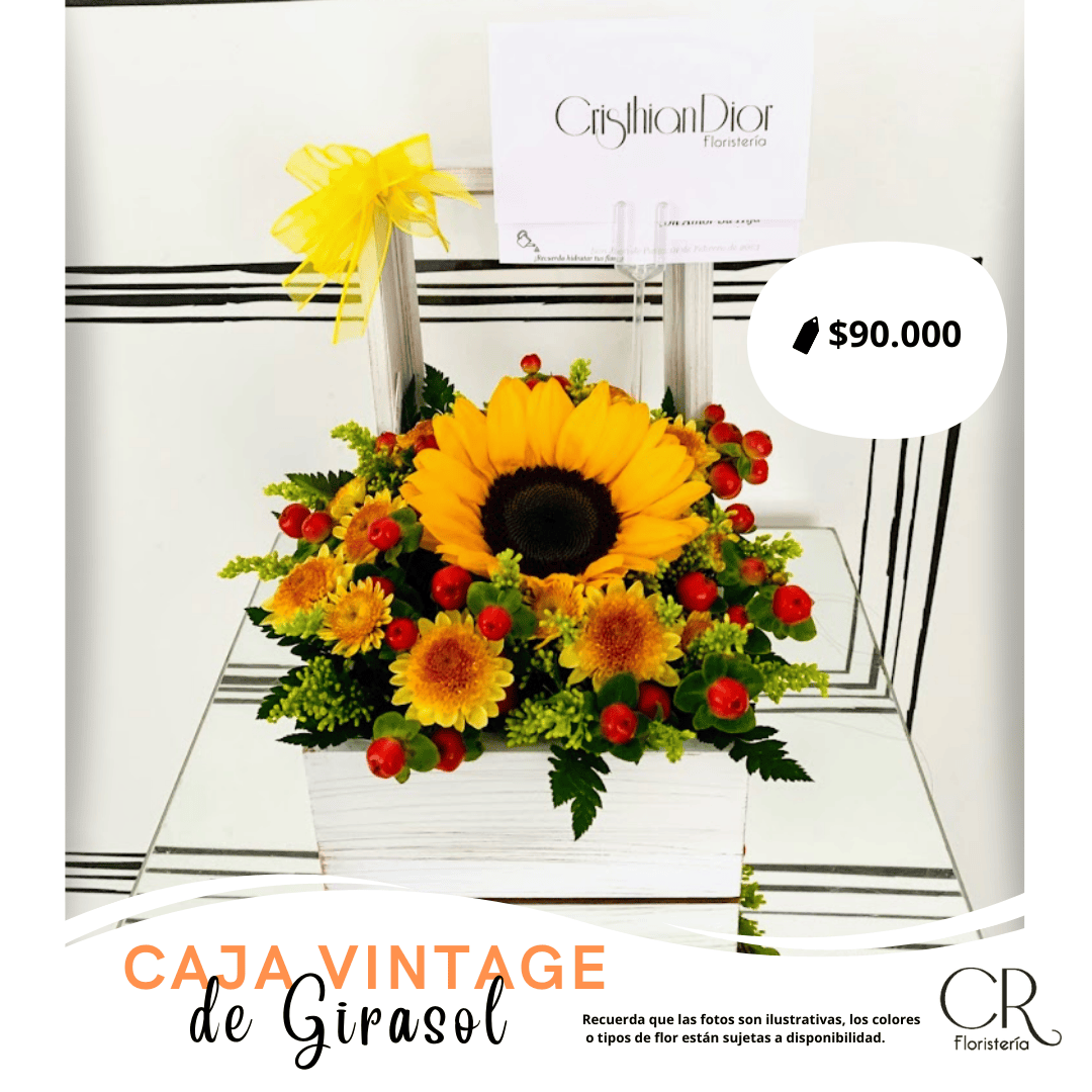 Caja Vintage de Girasol