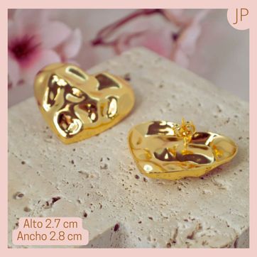 Maxi Topo Corazón Arrugado Dorado - imagen 3