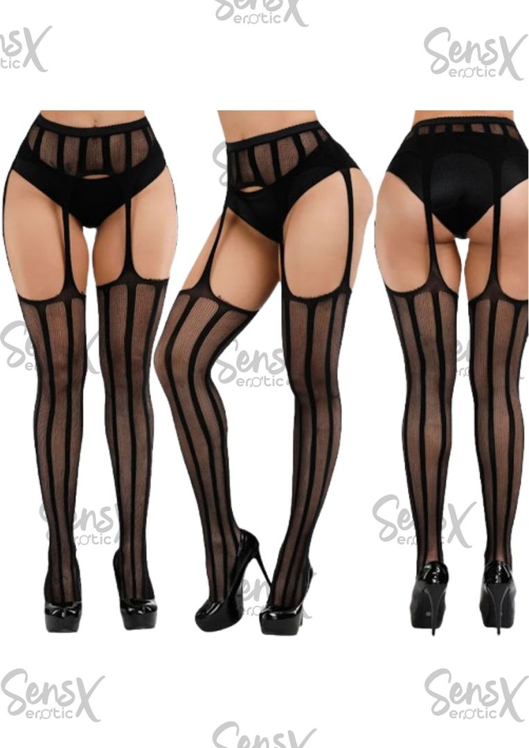 Medias liguero sexys en malla trasnparente 