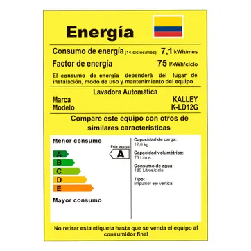LAV AUTO KALLEY 12KG - 26LBS - imagen 5