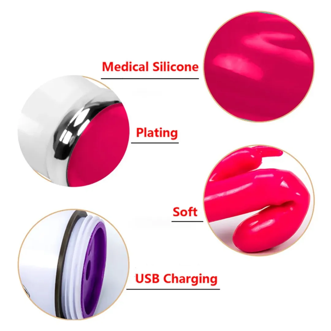 VIBRADOR CON ESTIMULADOR DE CLÍTORIS G POINT RECARGABLE