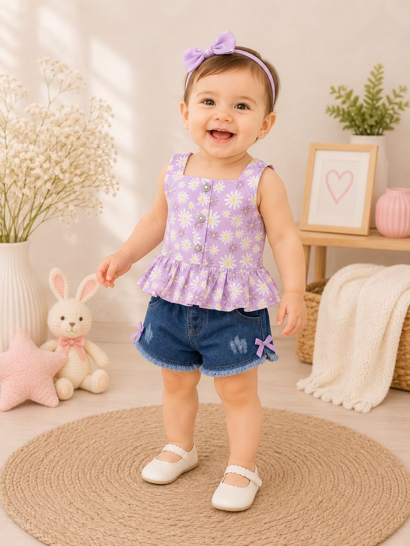 Conjunto short bebita