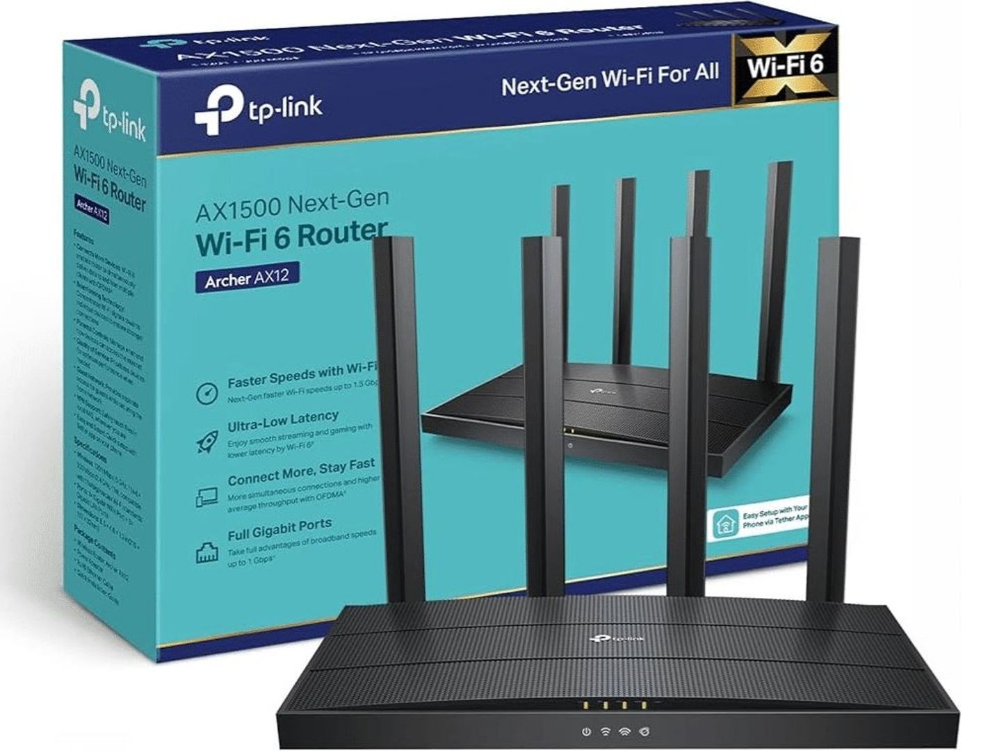 Router TP-Link 4 antenas 5G Gigabyte AX12