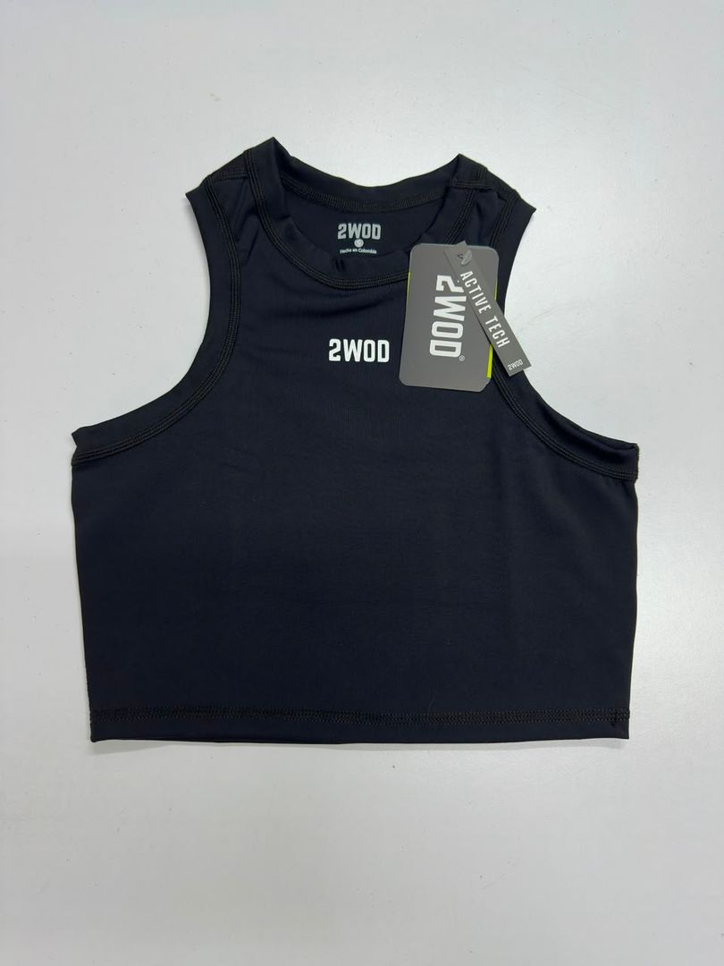CROP TOP NEGRO TML
