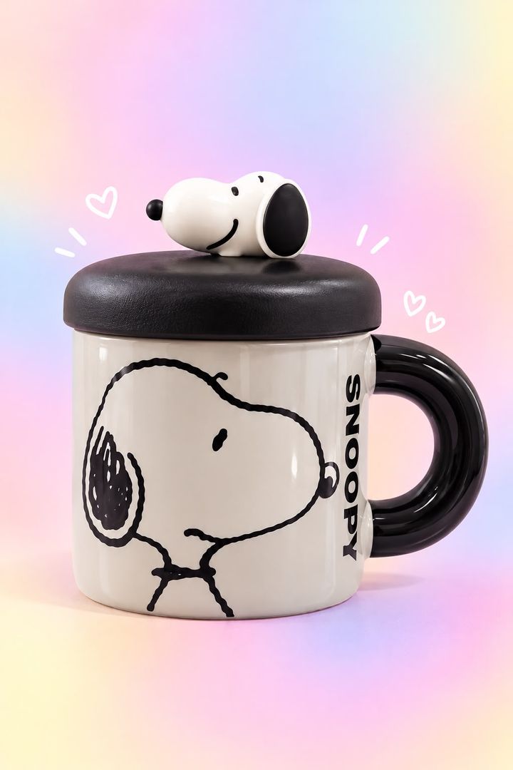 Mug tapa snoopy oscuro