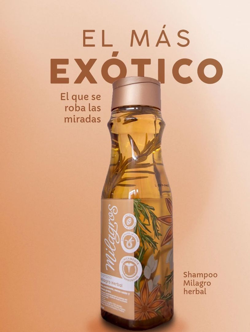 Shampoo Milagro Herbal (con romero y jengibre)