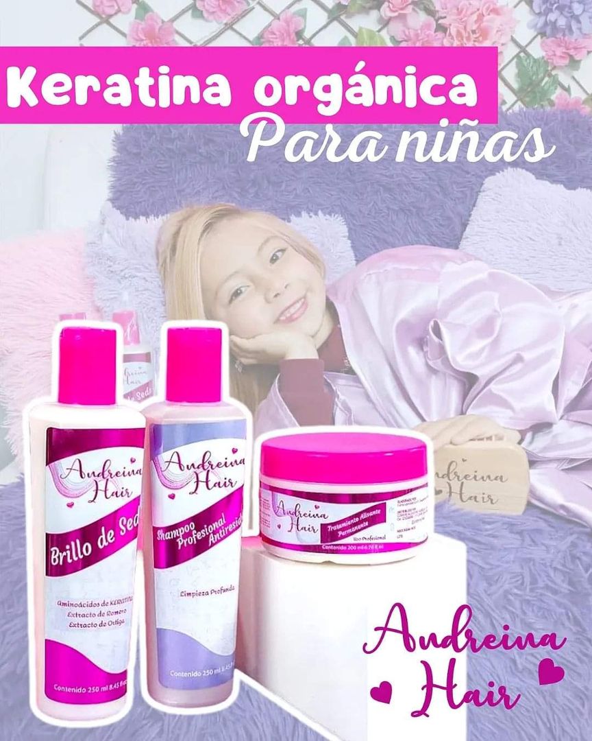 Brillo de Seda kit keratina para niñas “Andreina Hair”